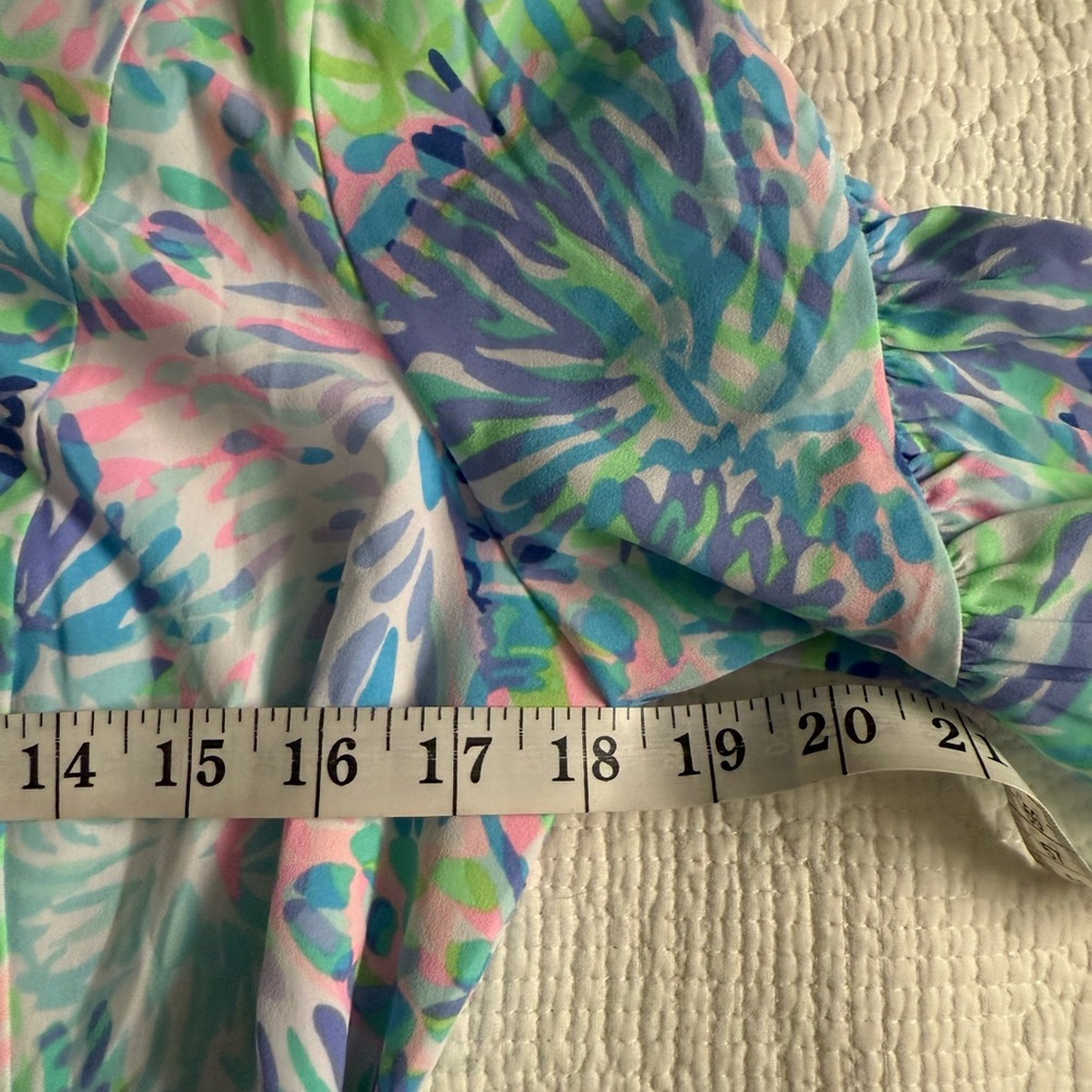 Lilly Pulitzer Darlah Print Ruffle Faux Wrap Dress in Shell of a Party - Picture 5 of 6